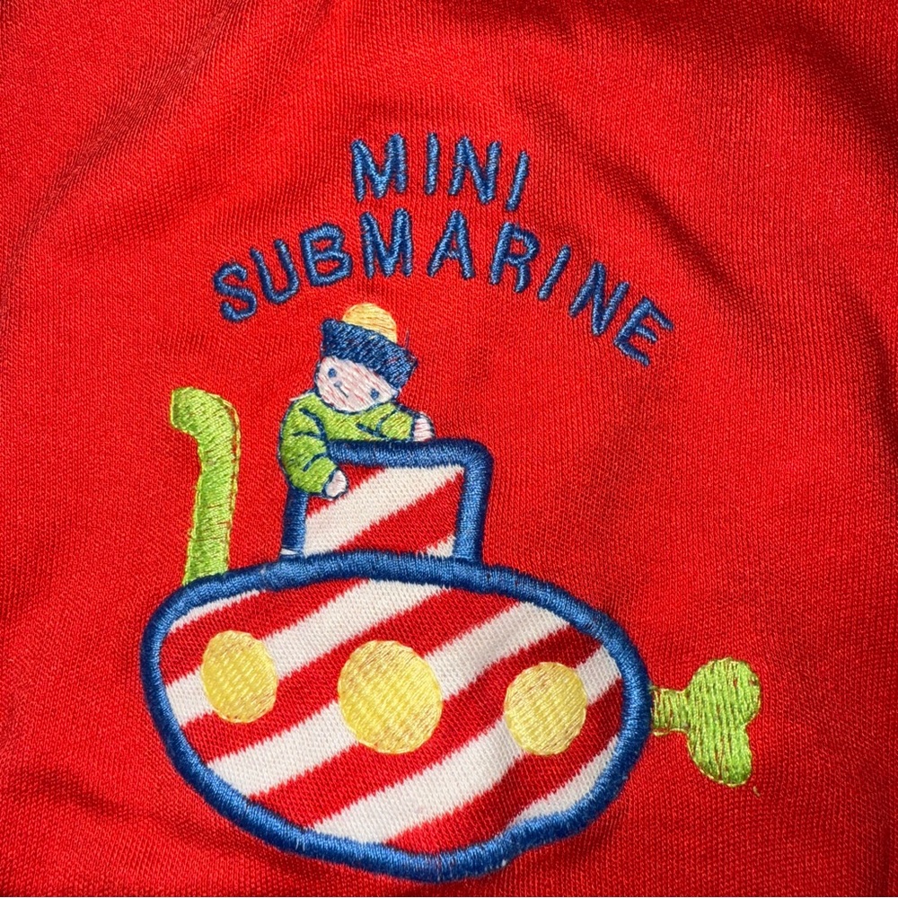 Vintage HealthTex Red Bubble Submarine Onesie, Size 18 Months